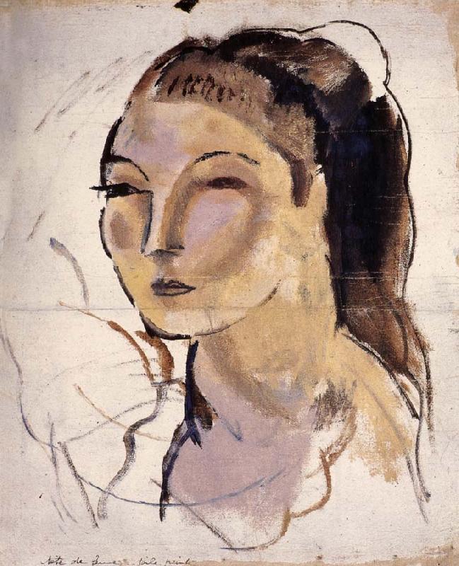 Jules Pascin Head portrait of woman